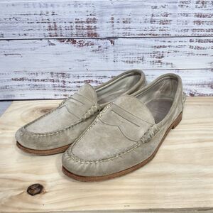 Allen Edmonds 10 D Sea Island Tan Suede Snuff Penny Loafers Slip On Shoes